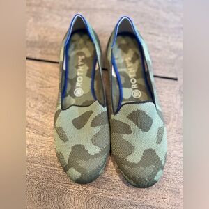 Rothy's The Loafer Olive Camo Green Flat Slip-On Knit Shoes Size 10